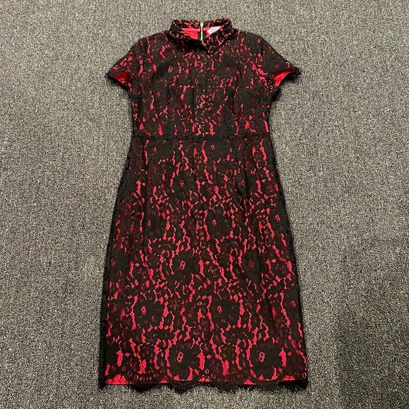SHIRTDRESS black and red floral dress - Picture 1 of 6